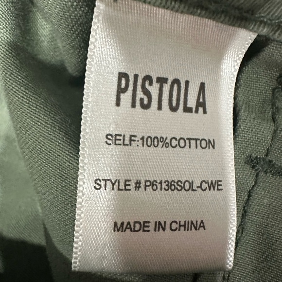 Pistola Green Cargo Pants Sturdy Cotton Blend Tammy High Rise Patchwork Size 27 - Picture 3 of 7